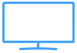a blue icon of a smart tv