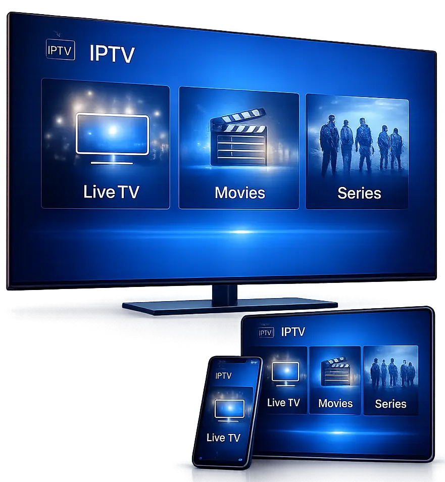 IPTV service displayed across compatible streaming devices