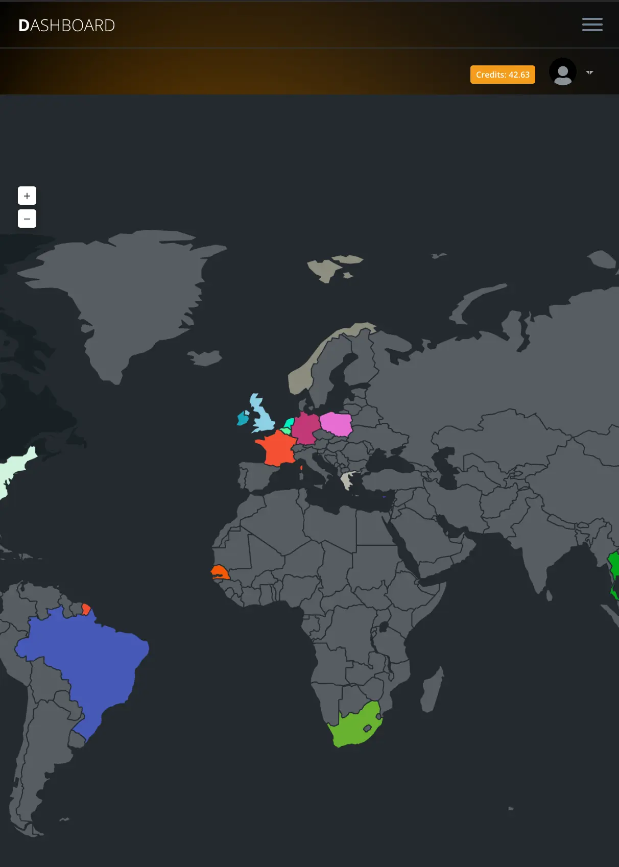 IPTV reseller panel geographic activity map